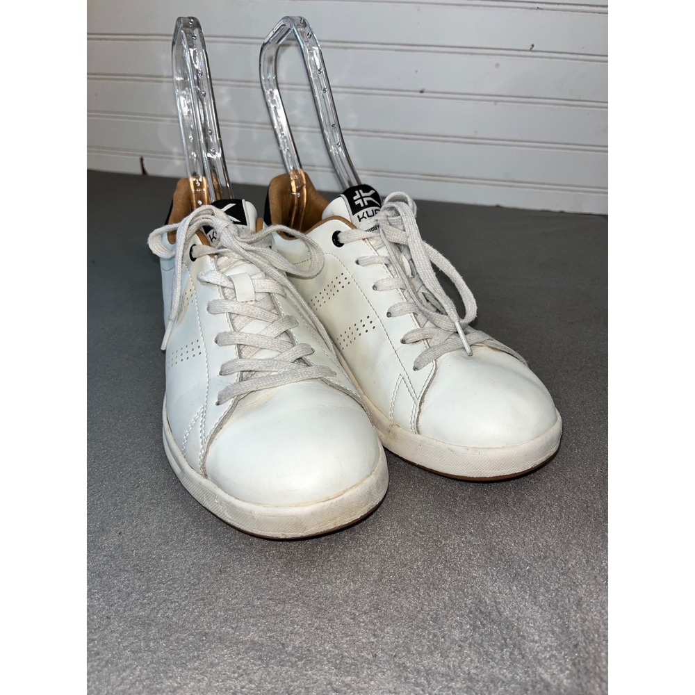 Kuru Men 10 Roam Sneakers White Leather Low Top Orthopedic Walking Shoes